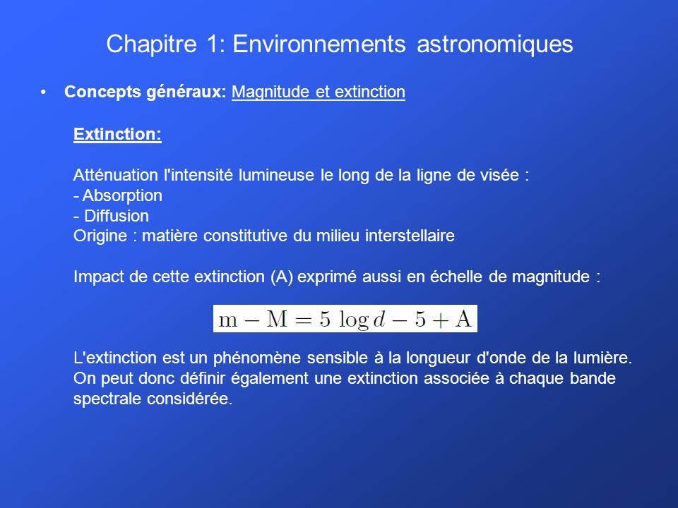 Chapitre 1: Environnements astronomiques