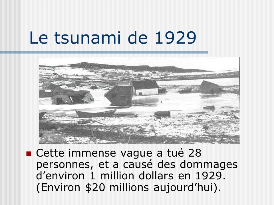Le tsunami de 1929