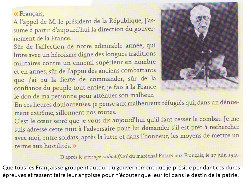 En quoi la défaite française de 1940 conduit-elle à la disparition de la IIIe République