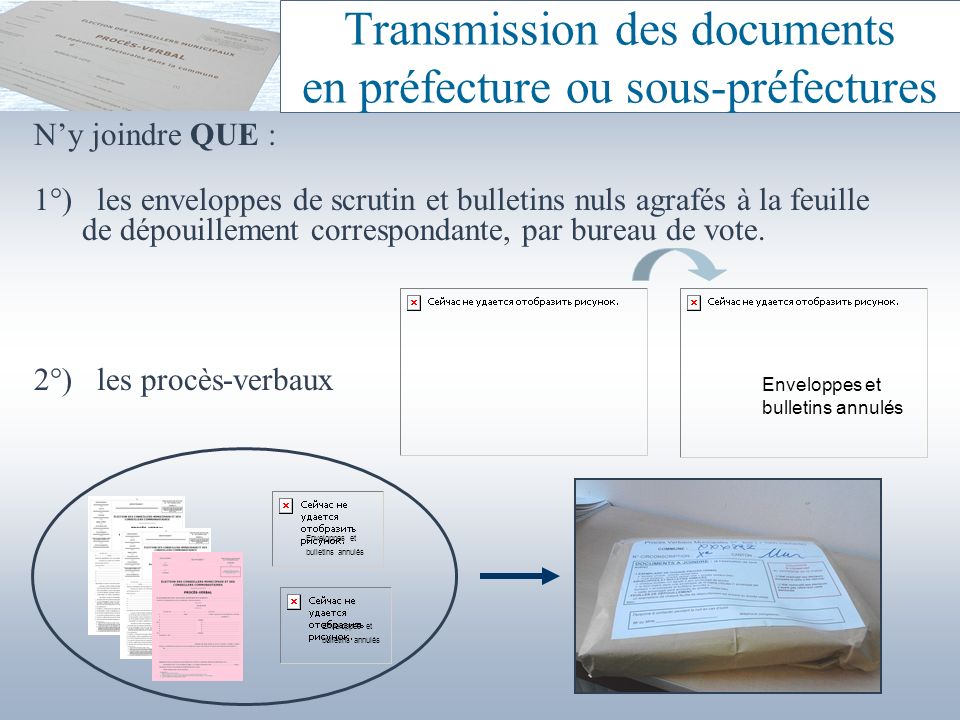 Transmission des documents en préfecture ou sous-préfectures