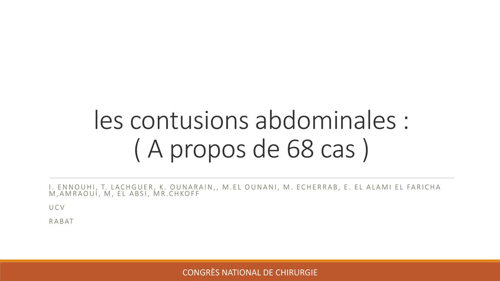 les contusions abdominales : ( A propos de 68 cas )