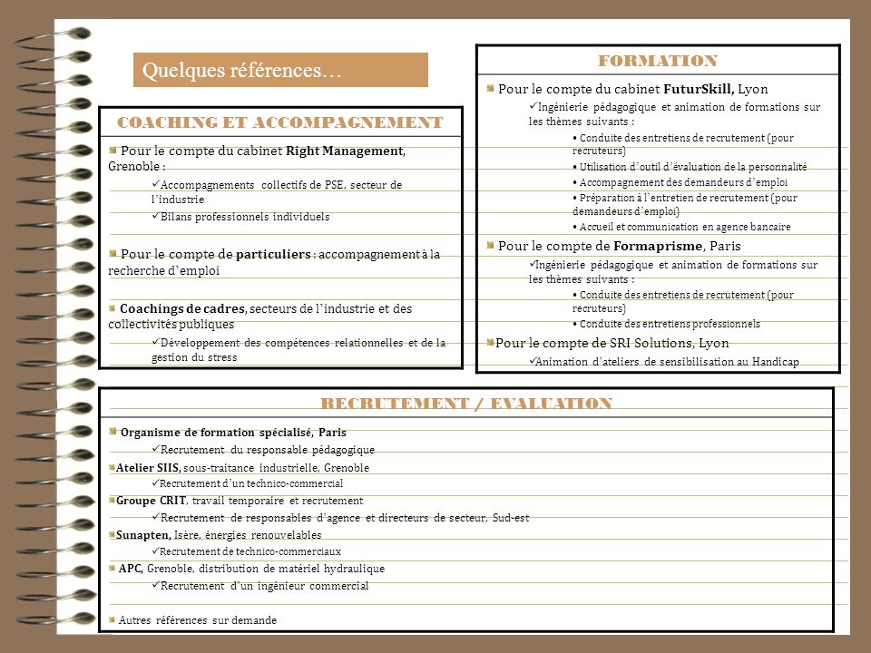 COACHING ET ACCOMPAGNEMENT RECRUTEMENT / EVALUATION