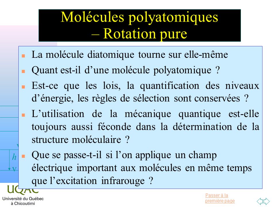 Molécules polyatomiques – Rotation pure