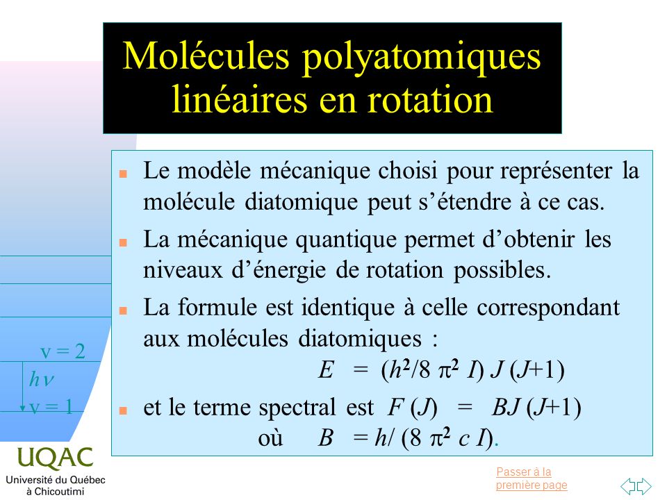 Molécules polyatomiques linéaires en rotation