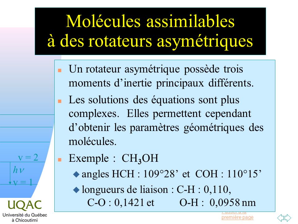 Molécules assimilables à des rotateurs asymétriques