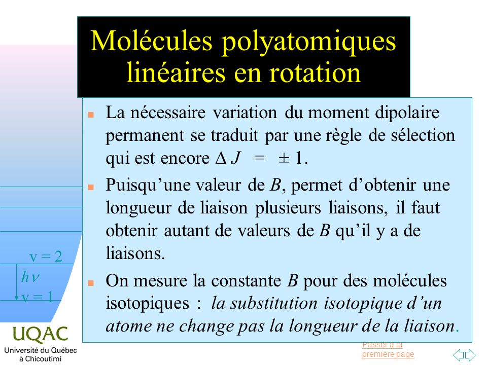 Molécules polyatomiques linéaires en rotation