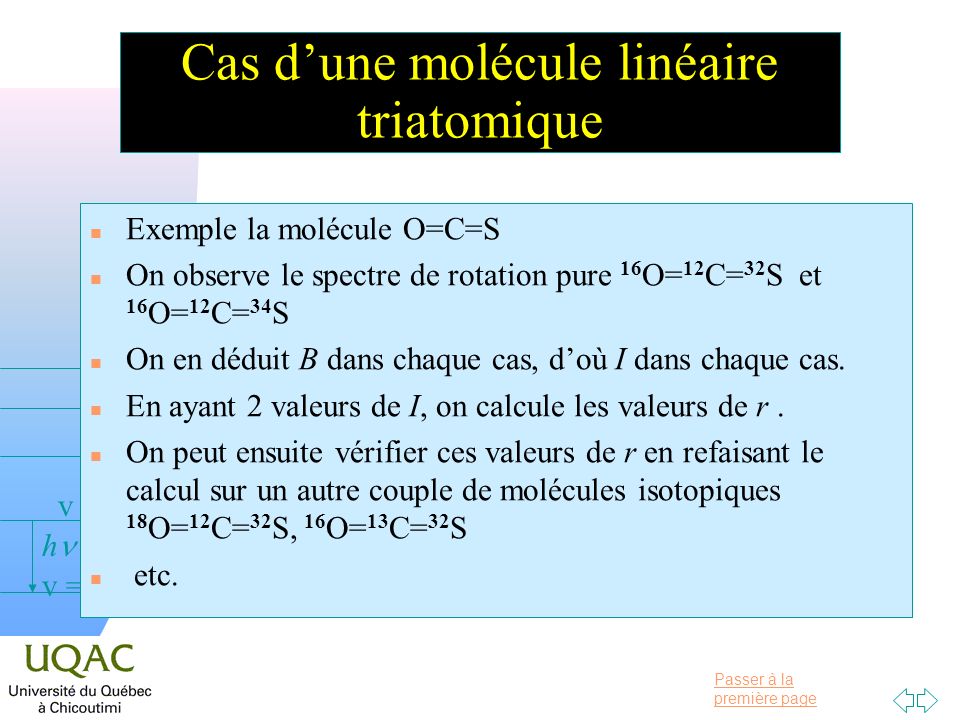 Cas d’une molécule linéaire triatomique