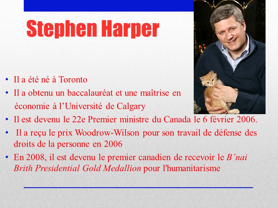 Stephen Harper Il a été né à Toronto