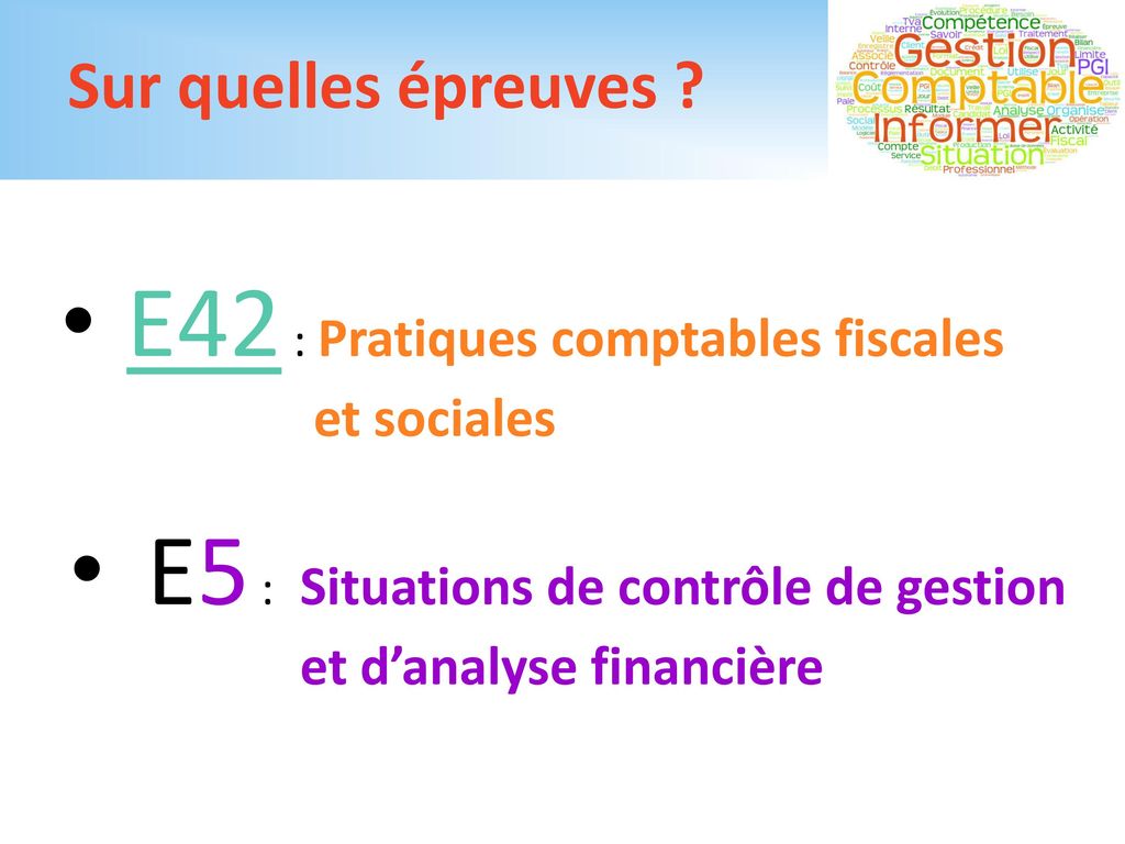 E42 : Pratiques comptables fiscales et sociales