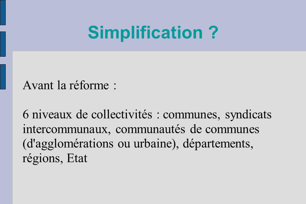 Simplification Avant la réforme :