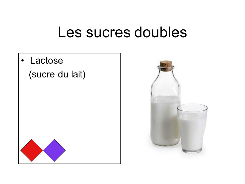 Les sucres doubles Lactose (sucre du lait)