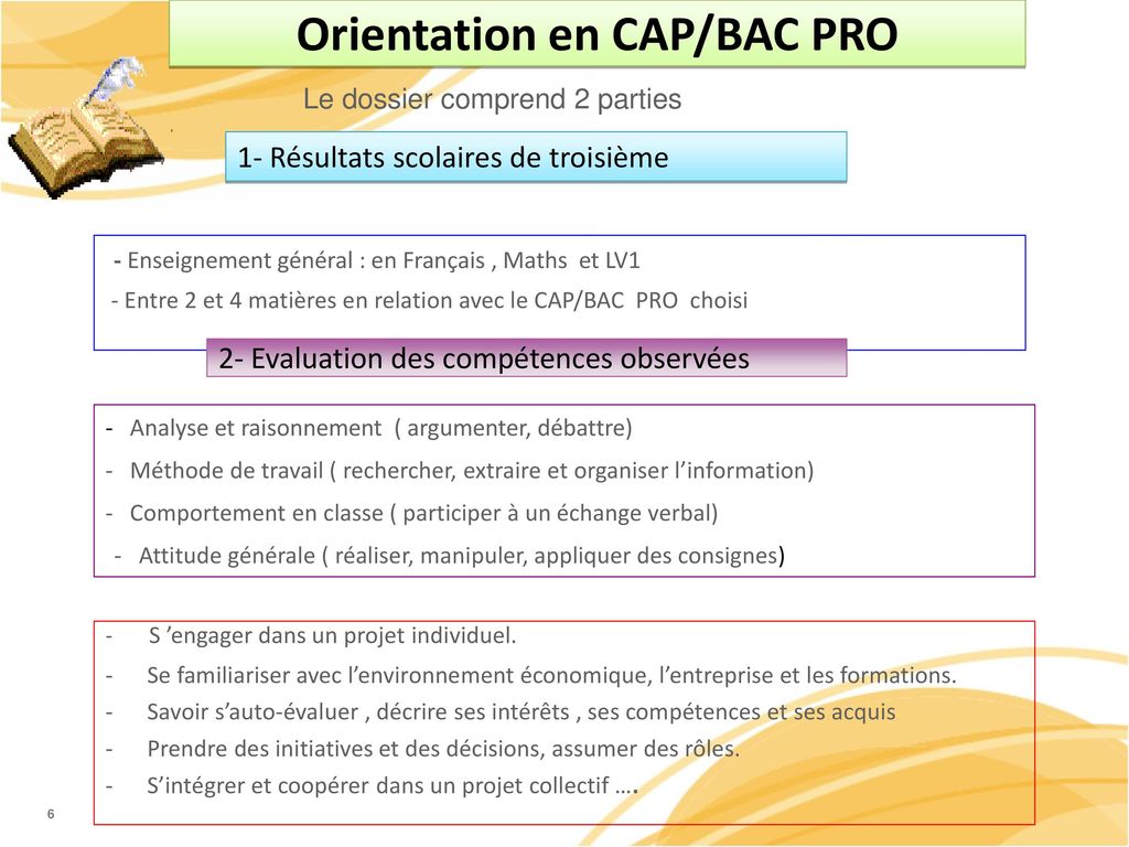 Orientation en CAP/BAC PRO