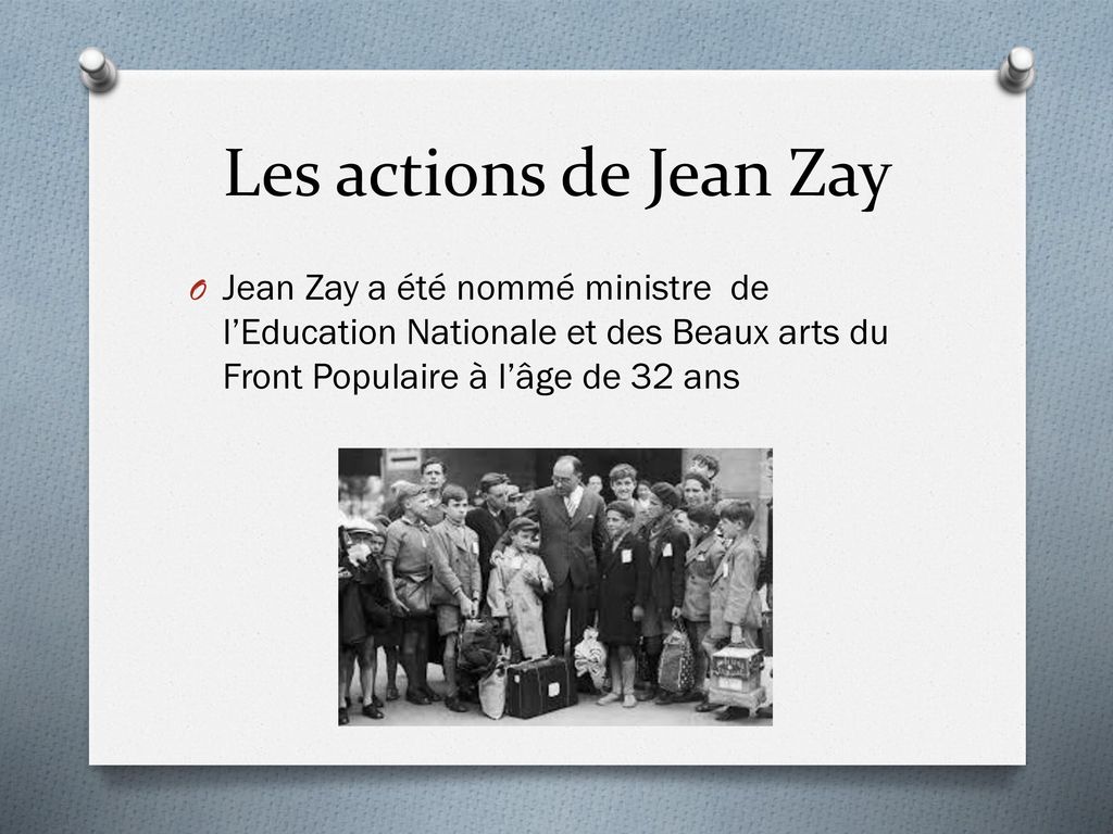 Jean ZAY Sources: Wikipedia et L'affaire Jean Zay « la république assassinée » de Gérard Boulanger. - ppt télécharger