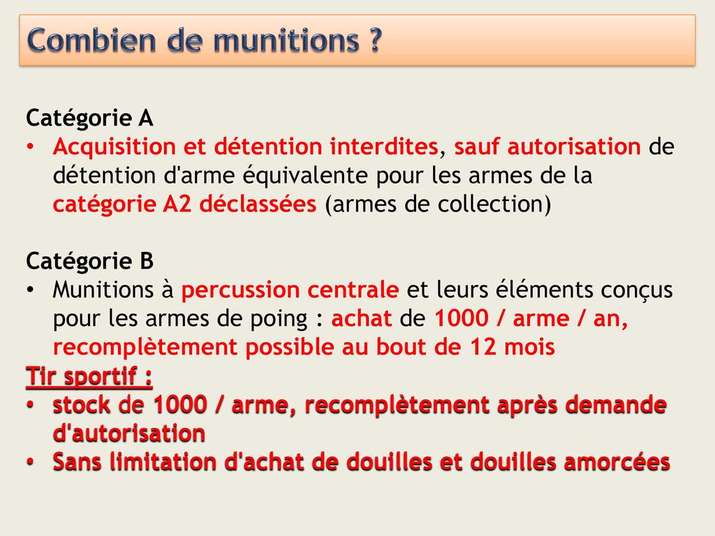 La Nouvelle Classification Des Armes En Vigueur Au 6 Septembre Ppt ...