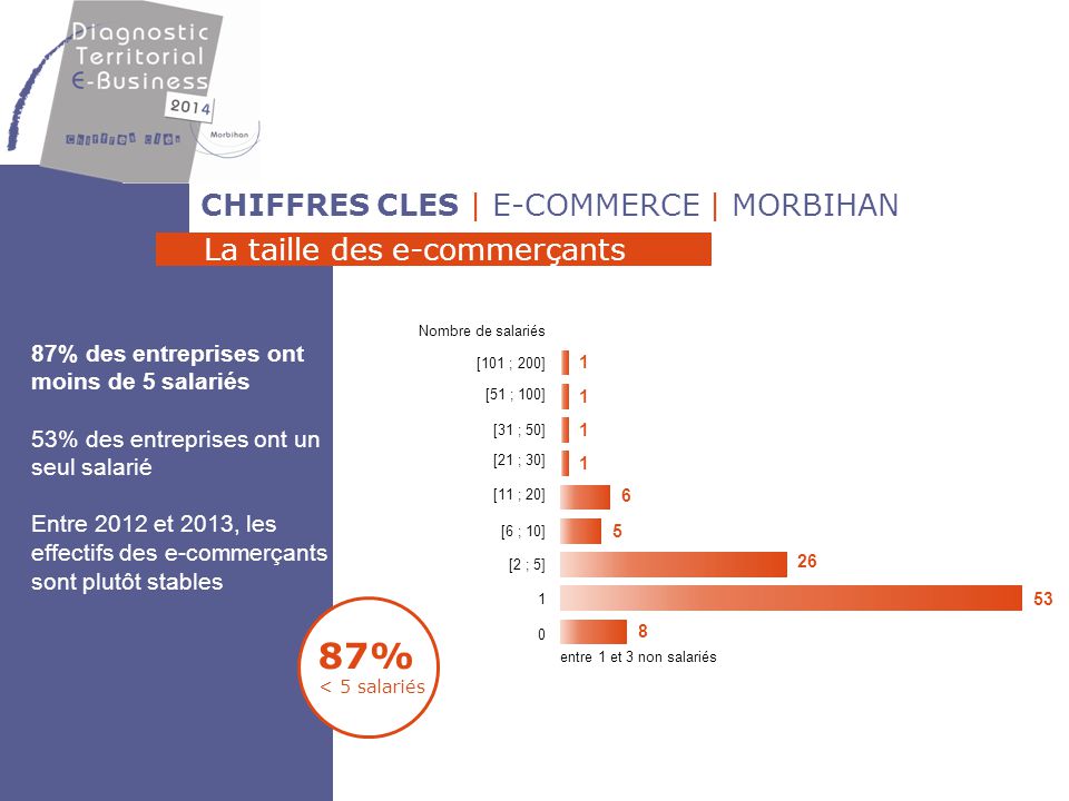 87% < 5 salariés CHIFFRES CLES | E-COMMERCE | MORBIHAN