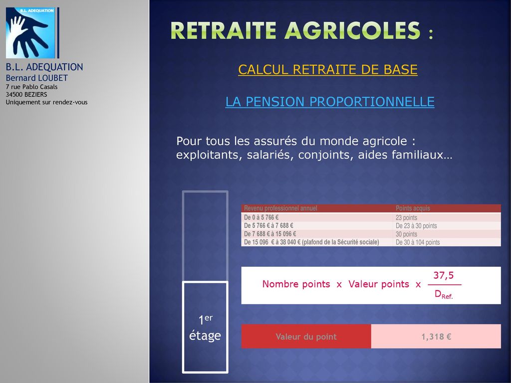 RETRAITE AGRICOLES : CALCUL RETRAITE DE BASE