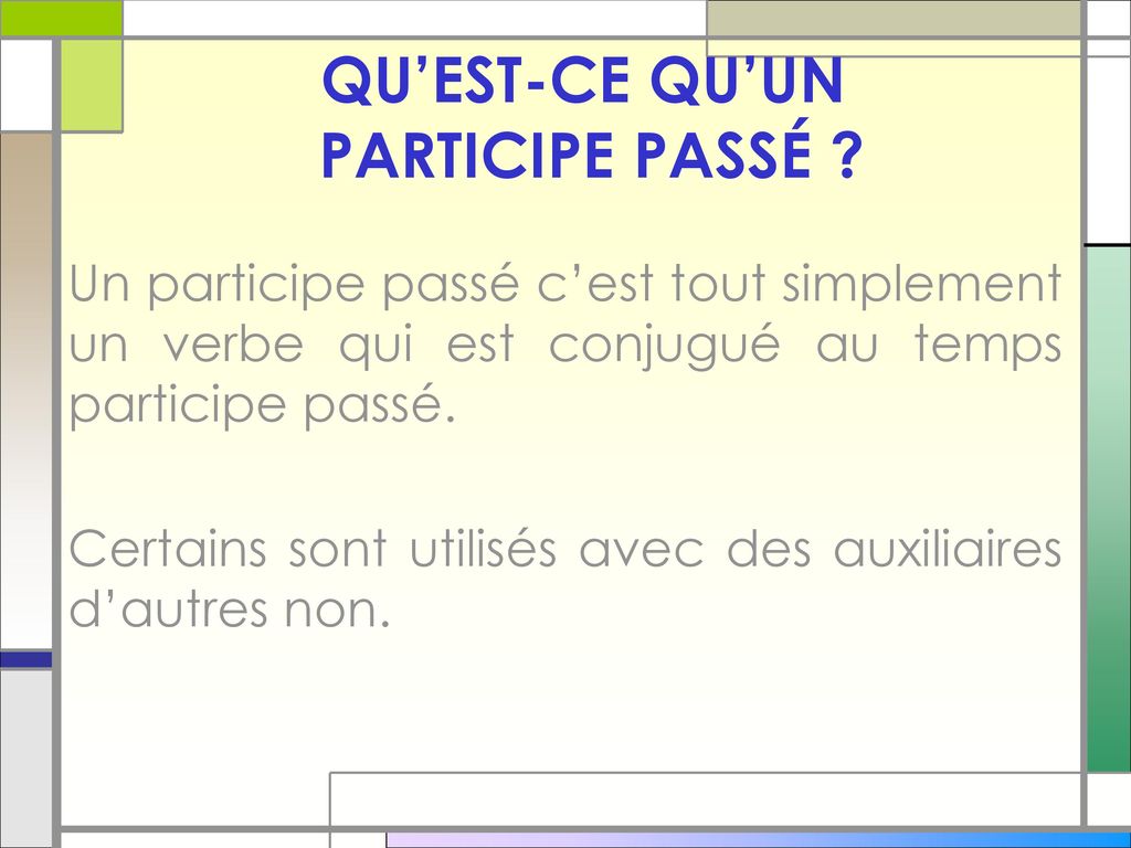 ACCORD DES PARTICIPES PASSÉS - Ppt Télécharger