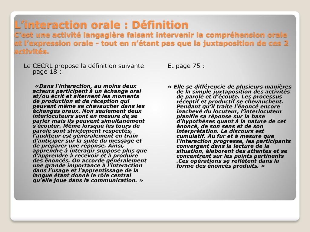 L'Expression Orale en Interaction par le jeu de rôles - ppt télécharger