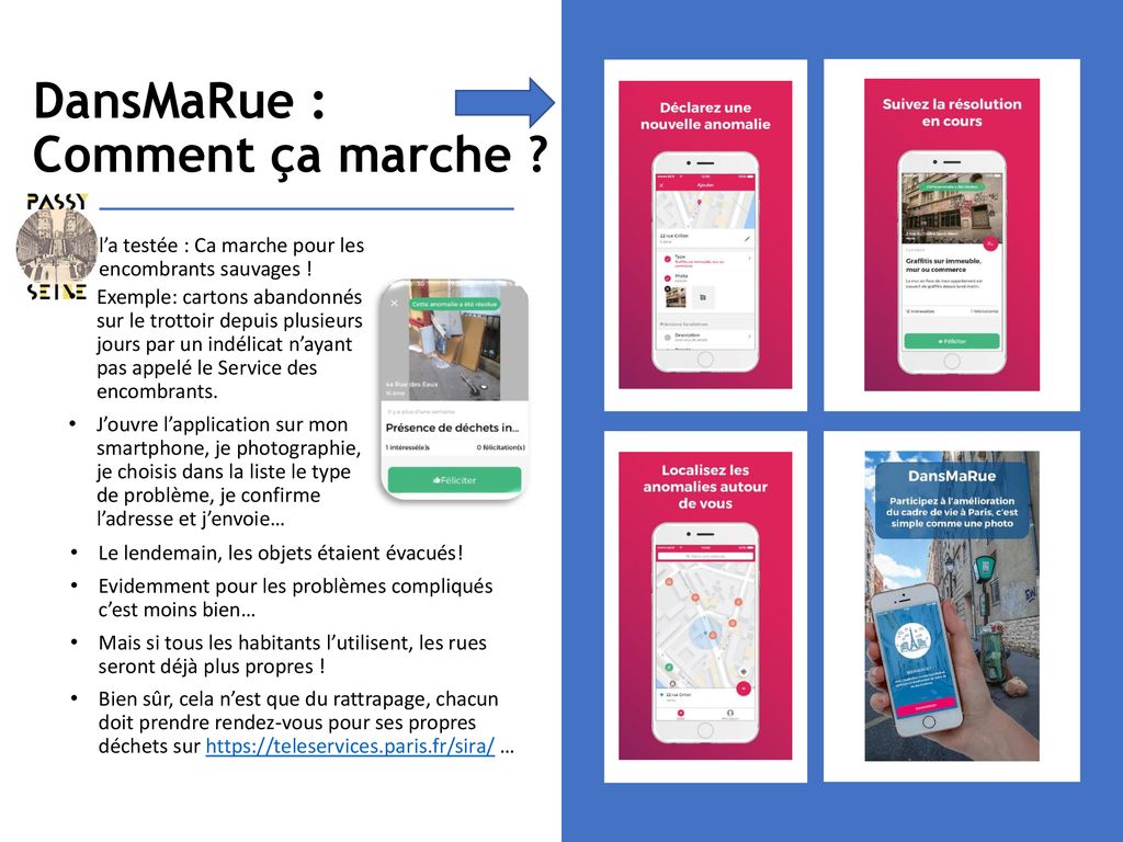 UTILISONS ET FAISONS UTILISER L’APPLICATION DansMaRue ! - ppt télécharger