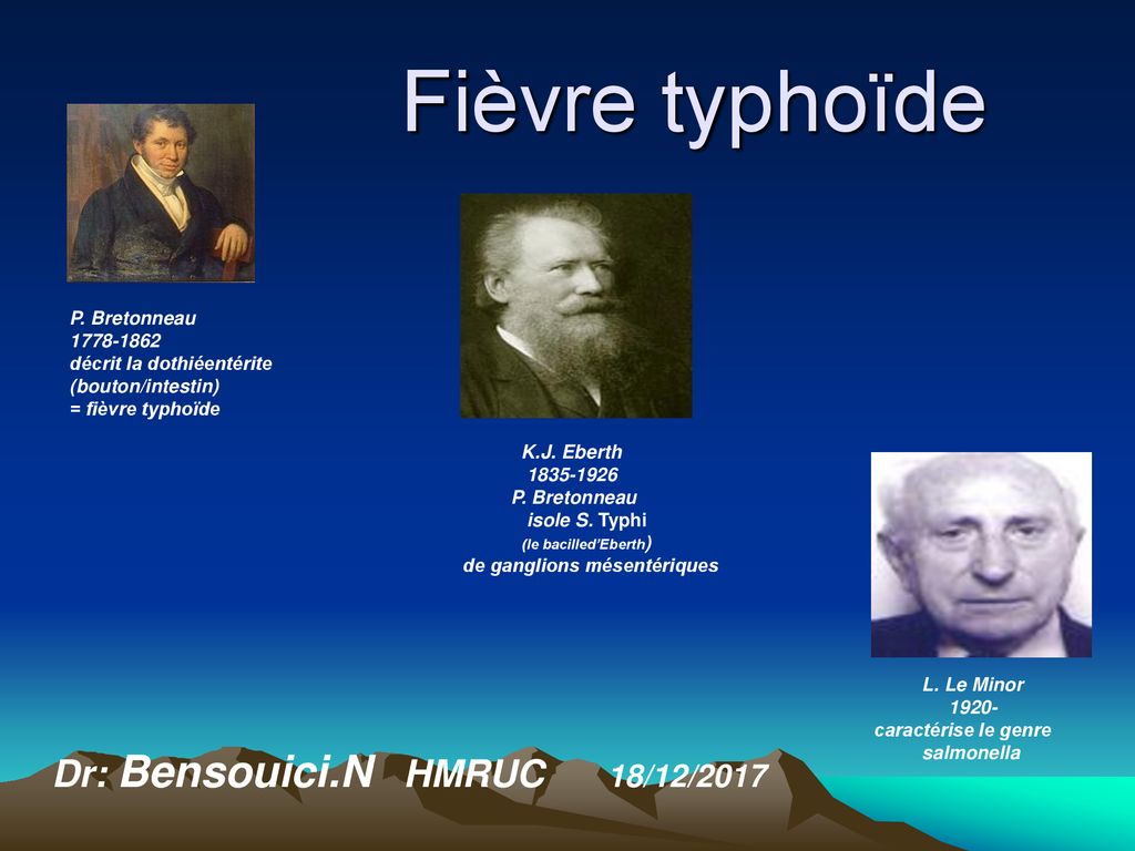 Fièvre typhoïde Dr :N.Bensouici HMRUC. - ppt télécharger
