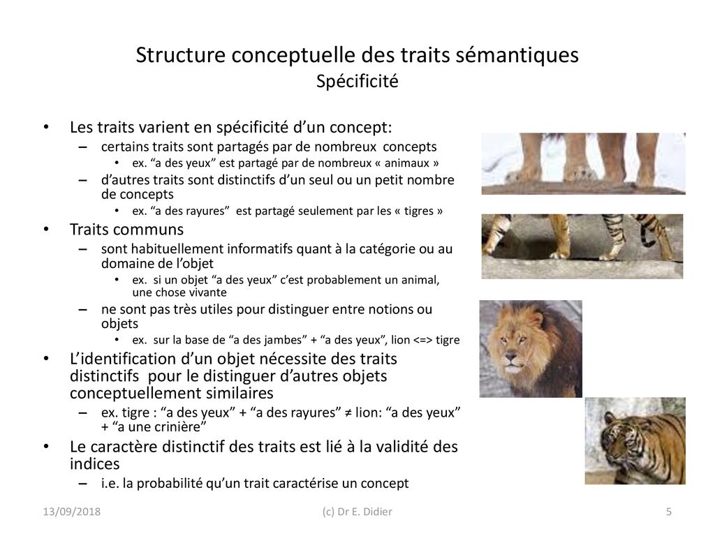 La Structure Conceptuelle Des Traits S Mantiques Ppt T L Charger