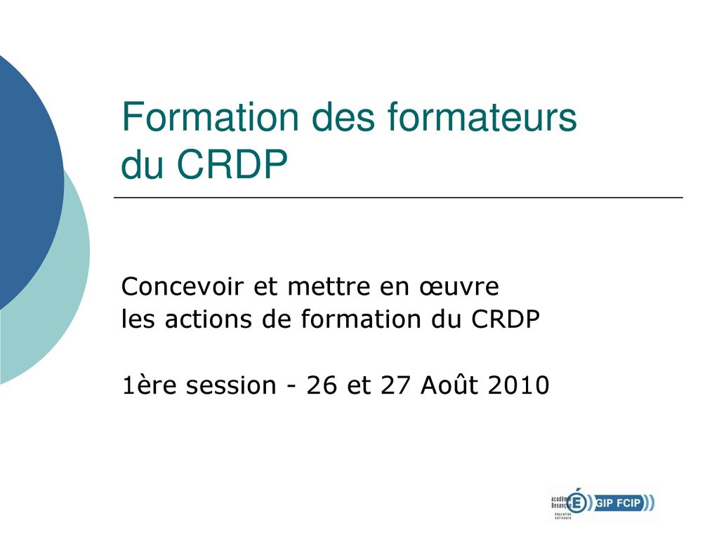 Formation des formateurs du CRDP