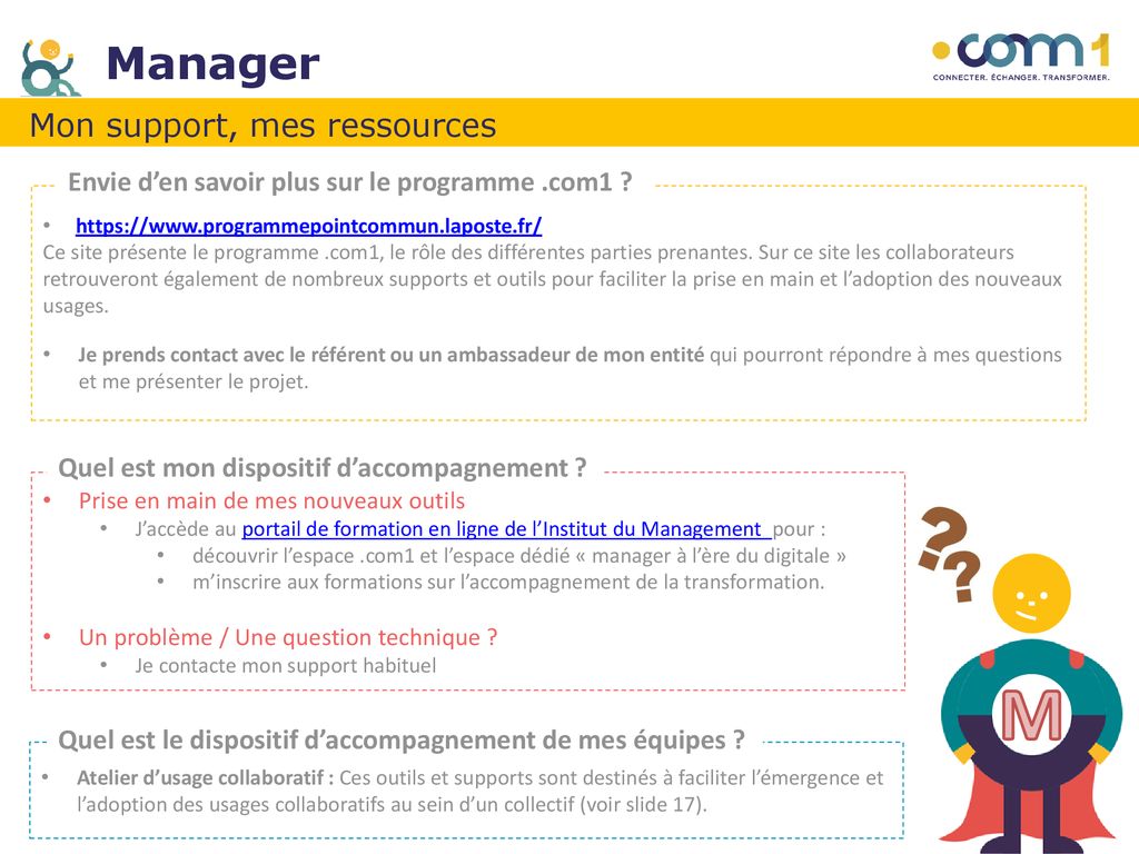 M Manager Mon support, mes ressources