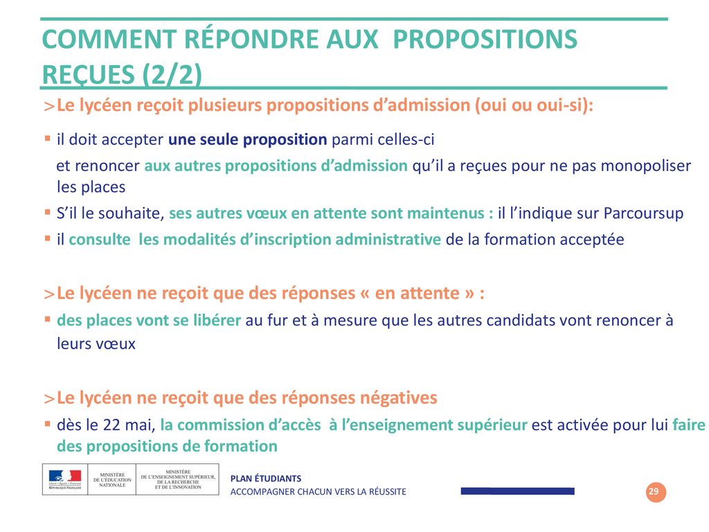 La Nouvelle Plateforme D’admission Dans L’enseignement Supérieur - Ppt ...