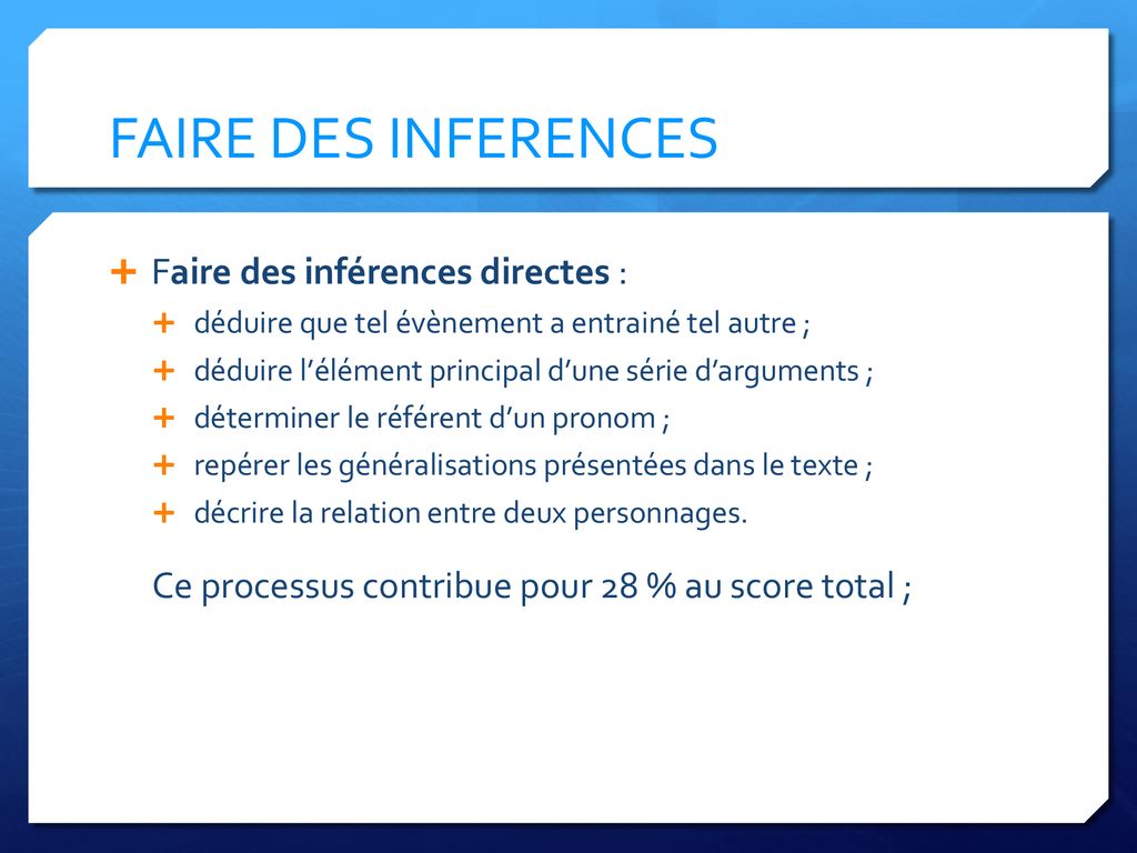 Inférer, interpréter et apprécier des textes : des compétences en ...