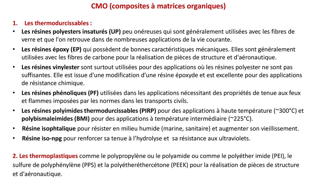 CMO (composites à matrices organiques)