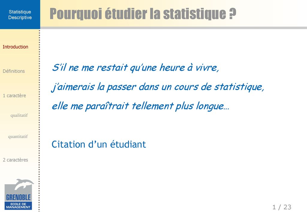 Pourquoi Etudier La Statistique Ppt Telecharger