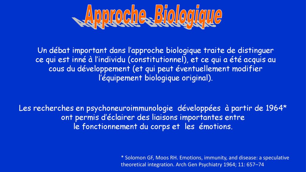 exemples de psychologie biologique