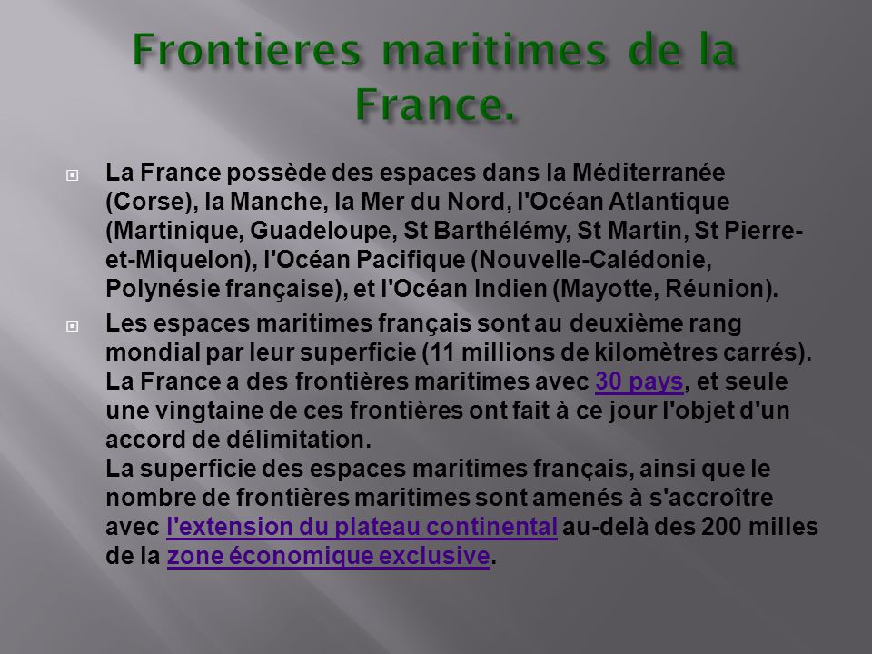 Frontieres maritimes de la France.