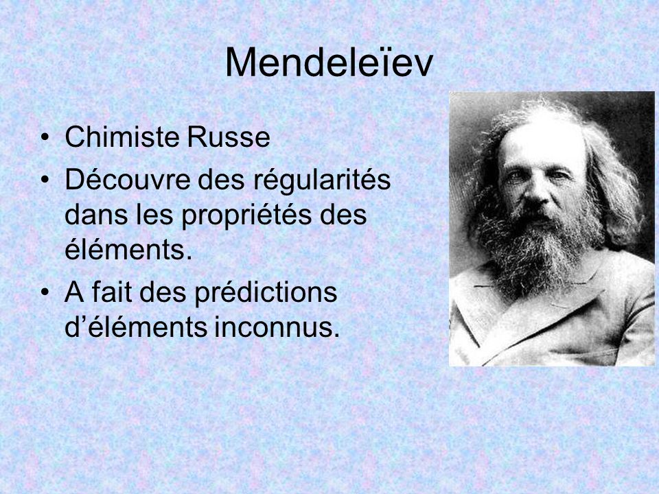 Mendeleïev Chimiste Russe
