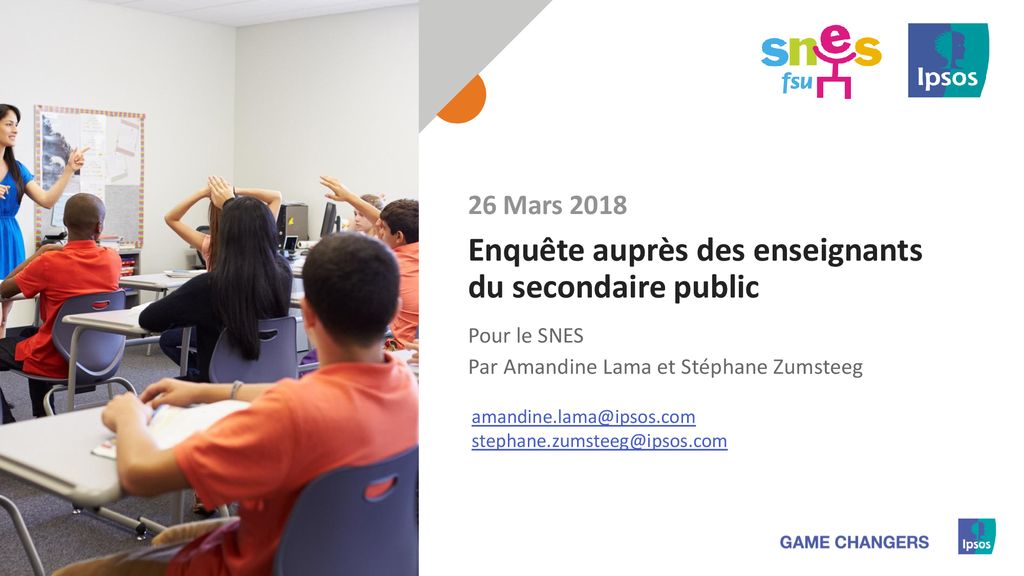 Enquête Auprès Des Enseignants Du Secondaire Public - Ppt Télécharger