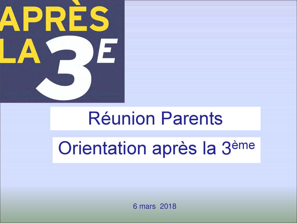 Orientation Après La 3ème - Ppt Télécharger