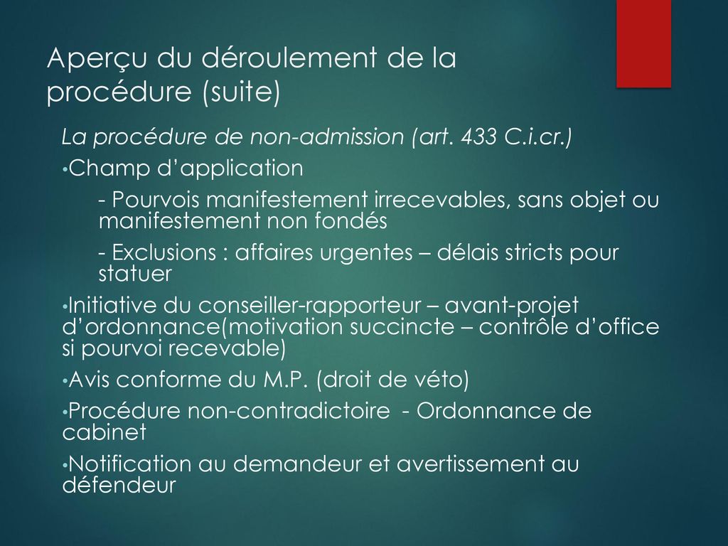 MODULE I Pourvoi En Cassation (formes Et Délais) Aperçu Du Déroulement ...