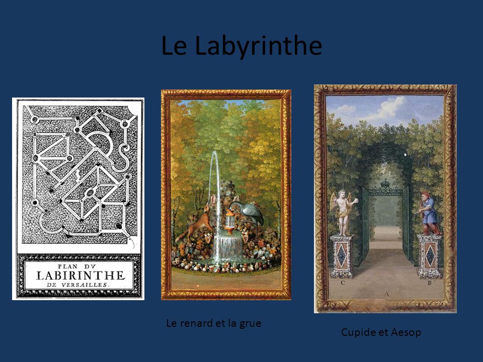Le Labyrinthe Le renard et la grue Cupide et Aesop
