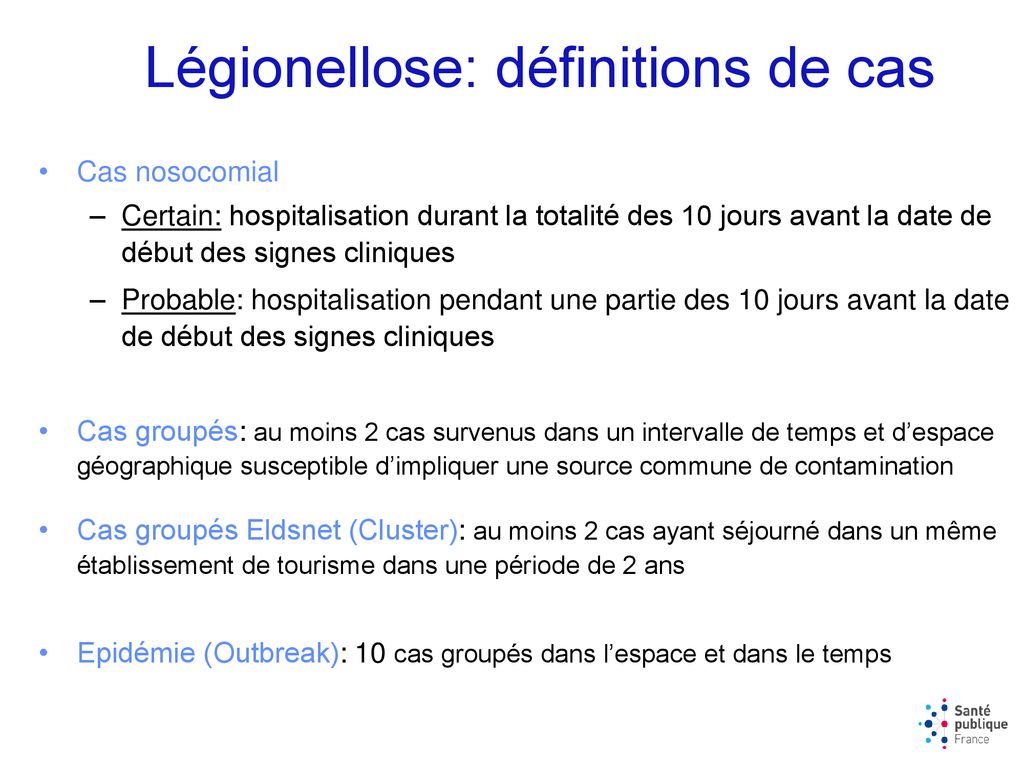 La Légionellose En France Données épidémiologiques Ppt Télécharger