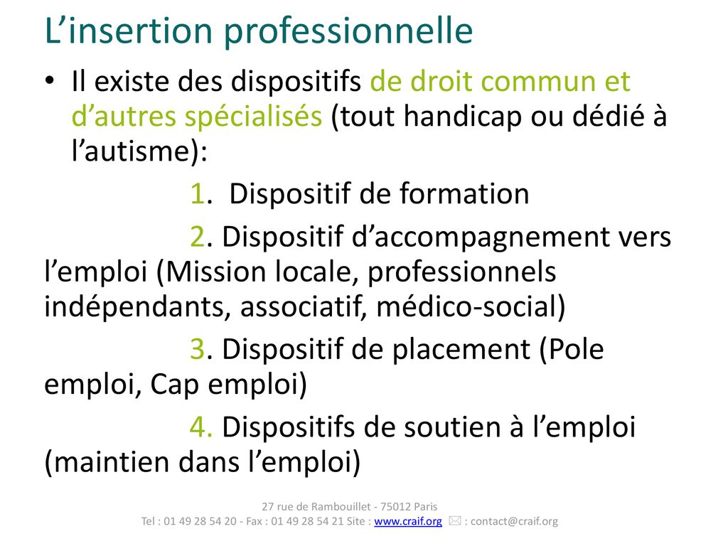 L’insertion Professionnelle Action De Type 2 - Ppt Télécharger