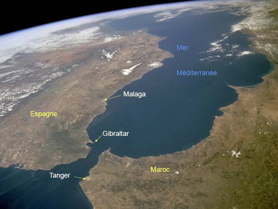 Mer Méditerranée Malaga Espagne Gibraltar Maroc Tanger