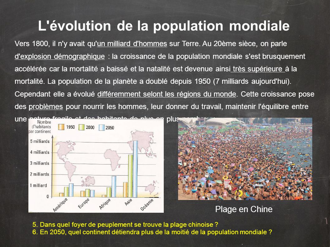 L évolution de la population mondiale