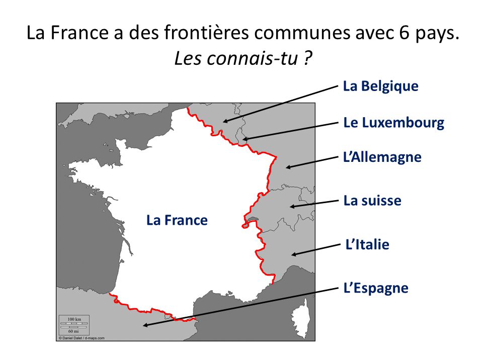 La France a des frontières communes avec 6 pays. Les connais-tu
