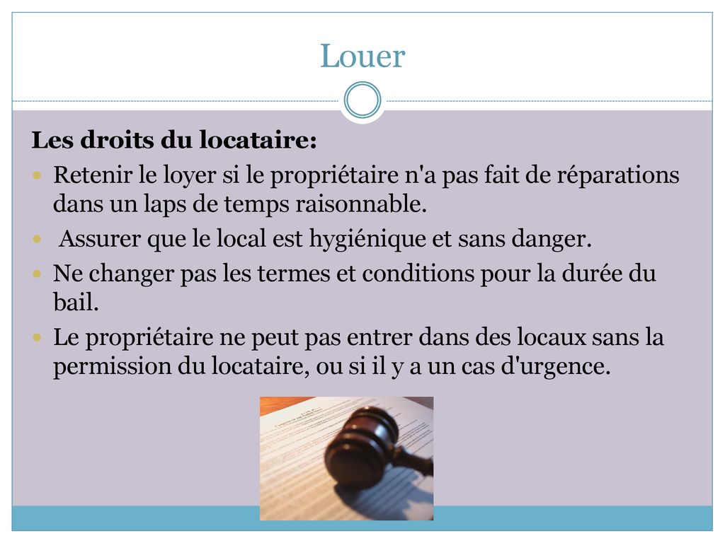 Louer Les Responsabilites Du Locataire - Ppt Télécharger