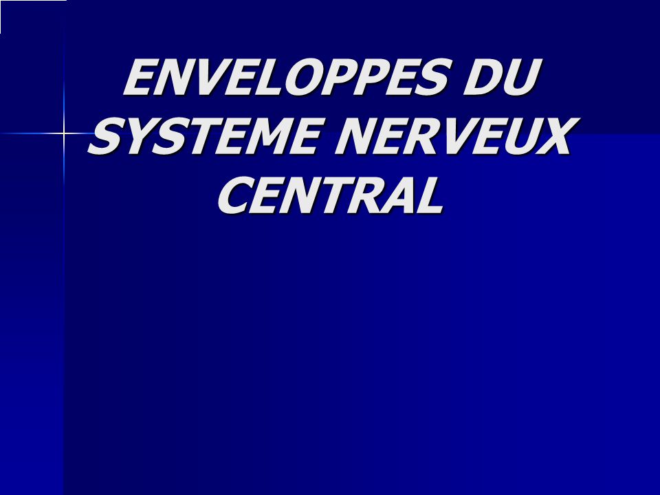 ENVELOPPES DU SYSTEME NERVEUX CENTRAL