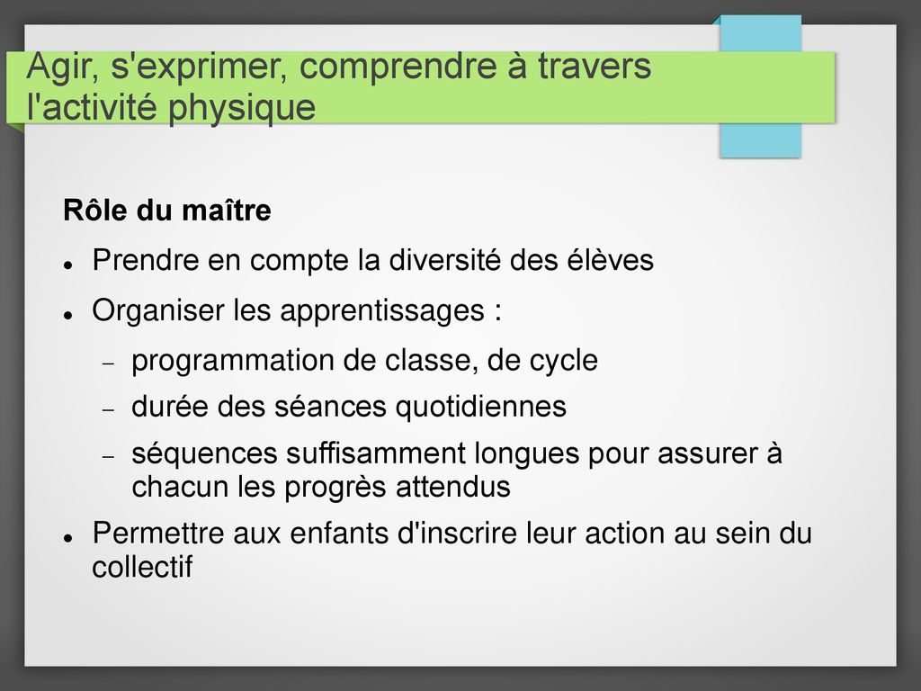 Agir Sexprimer Comprendre à Travers Lactivité Physique Ppt