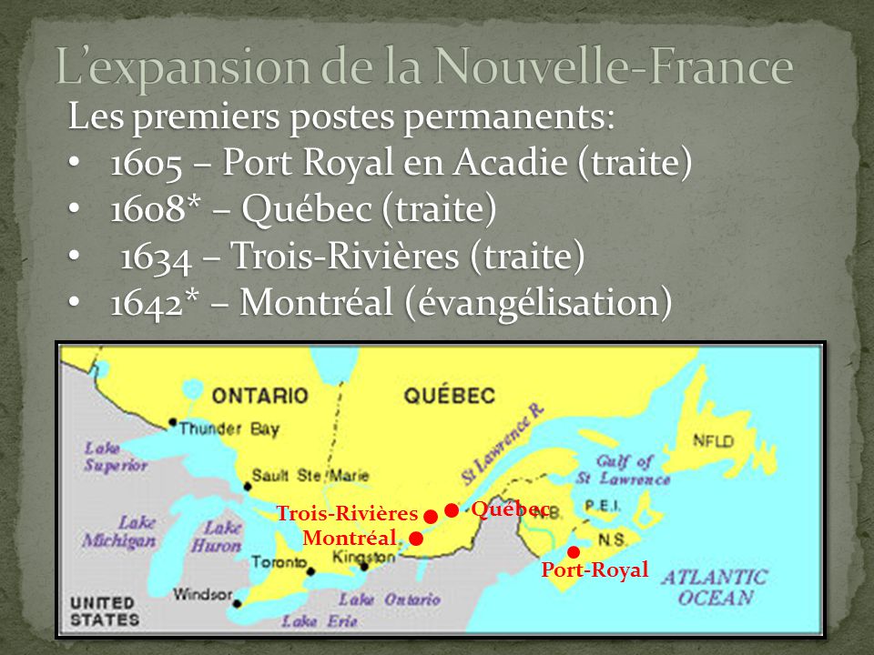 L’expansion de la Nouvelle-France