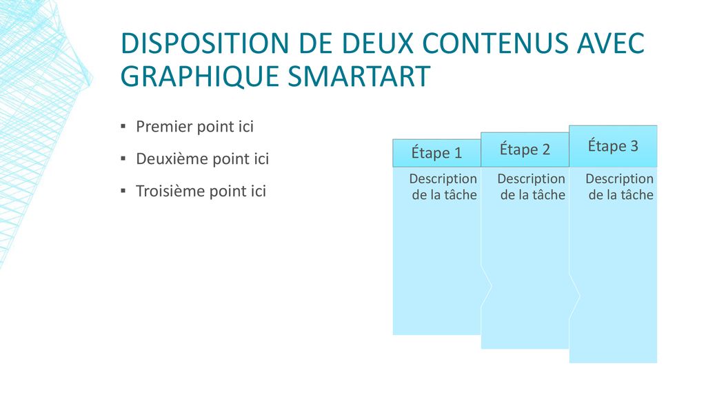 Disposition de deux contenus avec graphique SmartArt