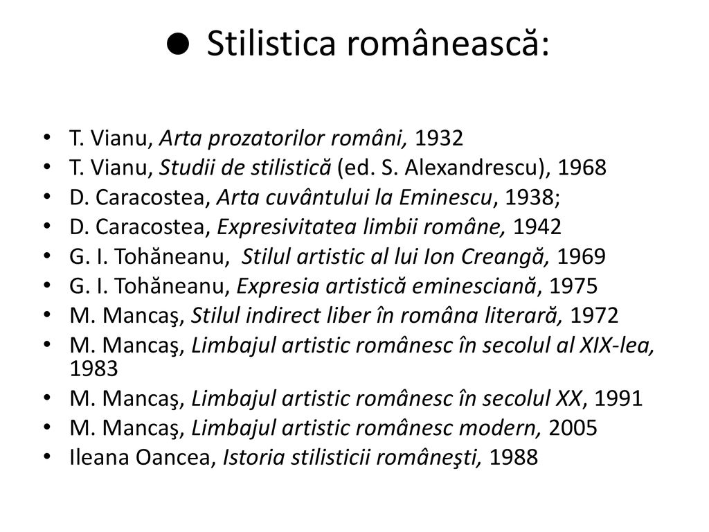 Limba Română Contemporană: Stilistica. Curs I - Ppt Télécharger