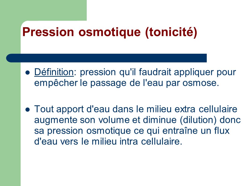 Pression osmotique (tonicité)